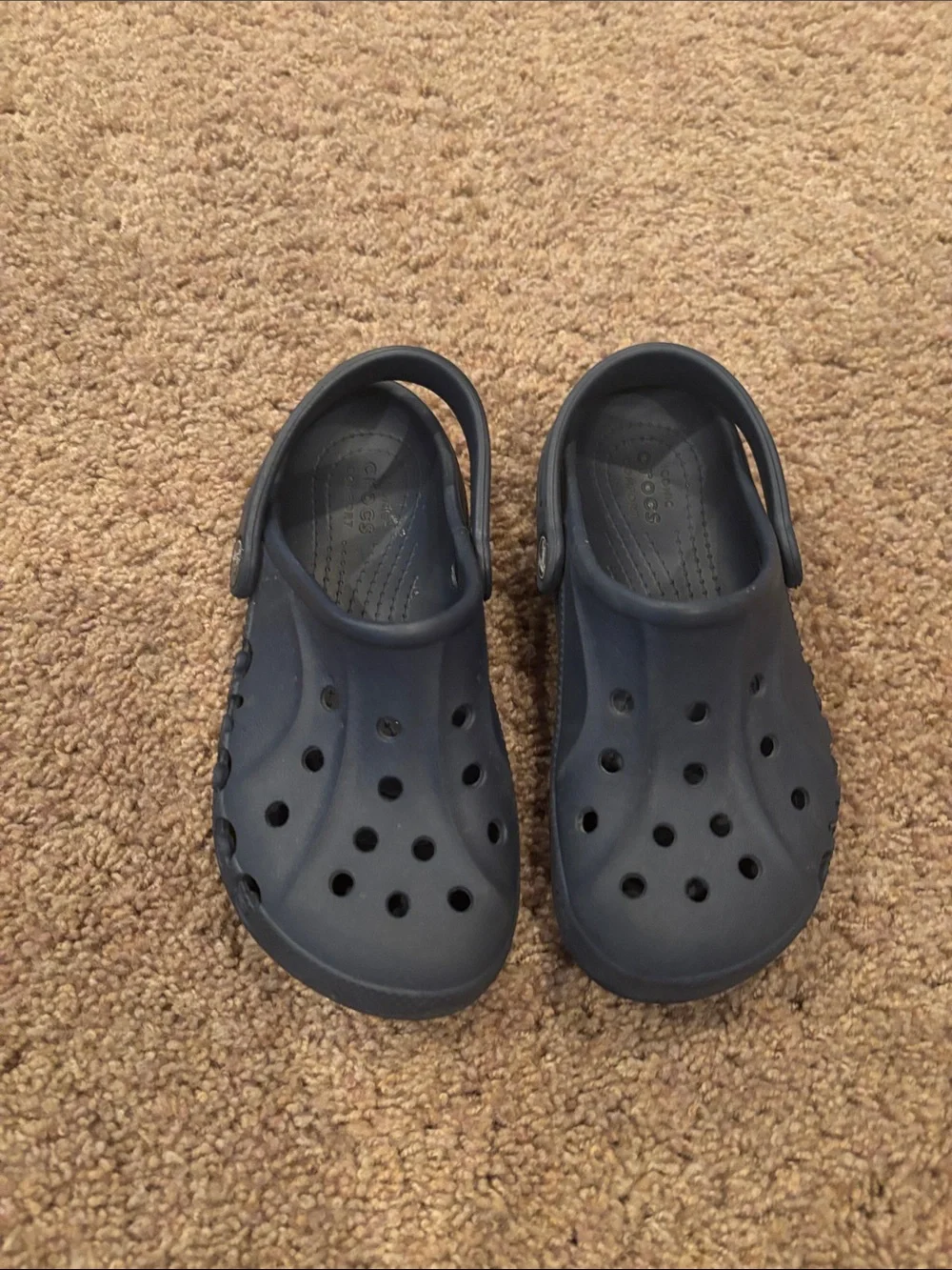 CROCS Kids Navy Clogs with Heel Strap